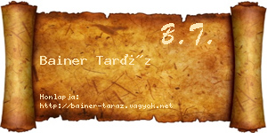 Bainer Taráz névjegykártya